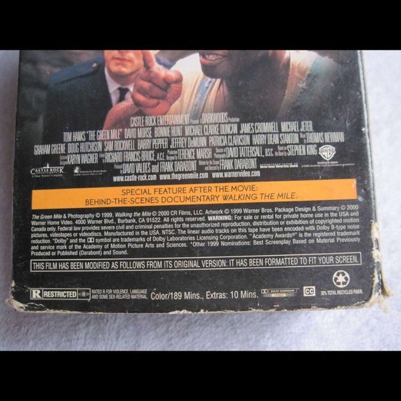 The Green Mile Tom Hanks Michael Clarke Duncan 2000 VHS Cassette Tape Bundle $2 - Picture 4 of 5